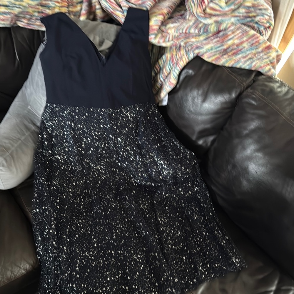 SHEIN Blue Fit and Flare V-Neck Cocktail Dress
